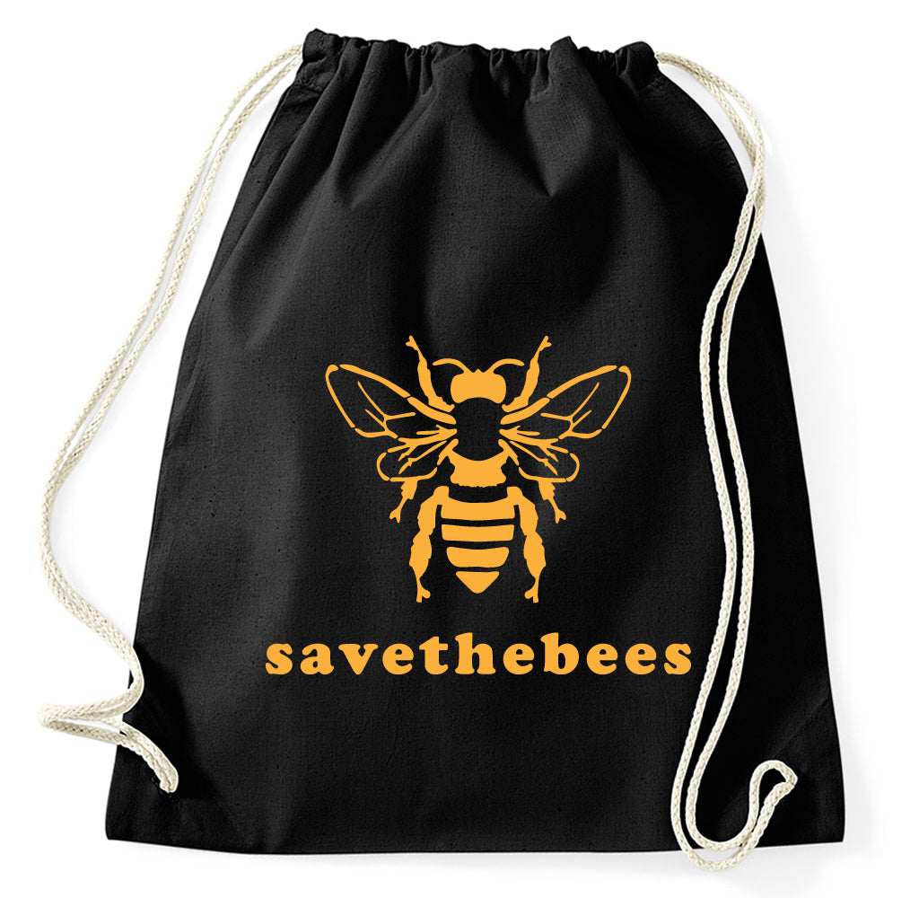 Save the Bees Rettet die Bienen Turnbeutel Sportbeutel Gym Bag, schwarz