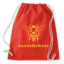 Lade das Bild in den Galerie-Viewer, Save the Bees Rettet die Bienen Turnbeutel Sportbeutel Gym Bag, red
