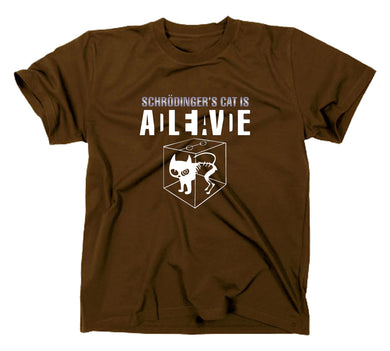 Styletex23 T-Shirt Herren Schroedingers Cat Is Still Alive Dead, braun, XXL