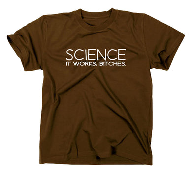 Styletex23 T-Shirt Herren Science It Works Bitches Fun, braun, XXL