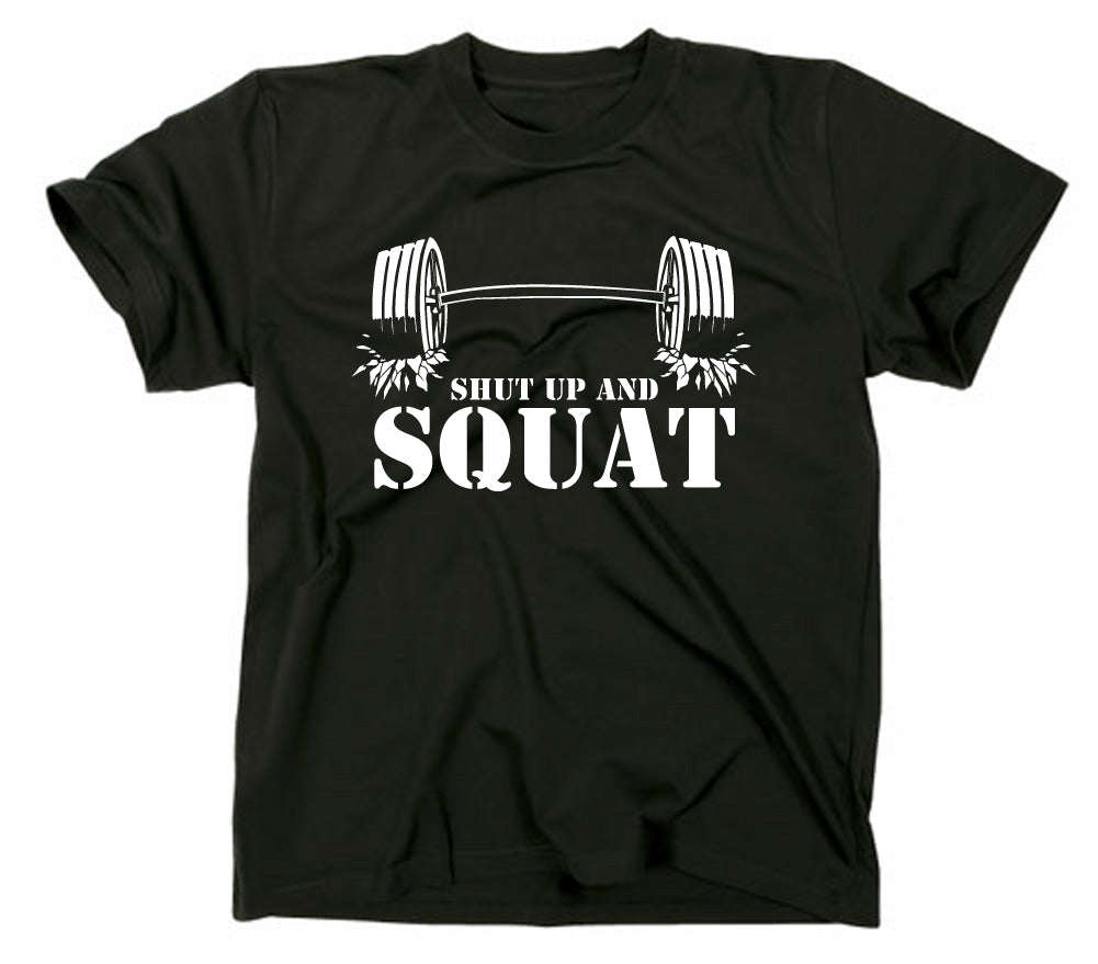 Styletex23 T-Shirt Herren Shut up and Squat, Bodybuilding, schwarz, XXL