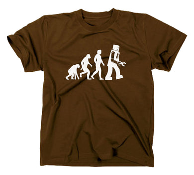 Styletex23 T-Shirt Herren Something Somewhere Robot Evolution, Braun, XXL