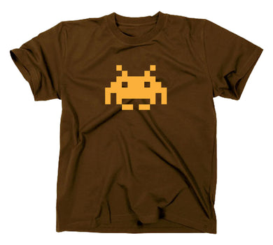 Styletex23 T-Shirt Herren Space Invaders Retro Logo, Braun, XXL