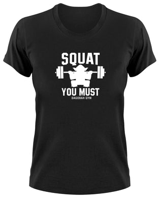 Styletex23 T-Shirt Damen Squat You Must Dagobah Gym Fun Gym Training