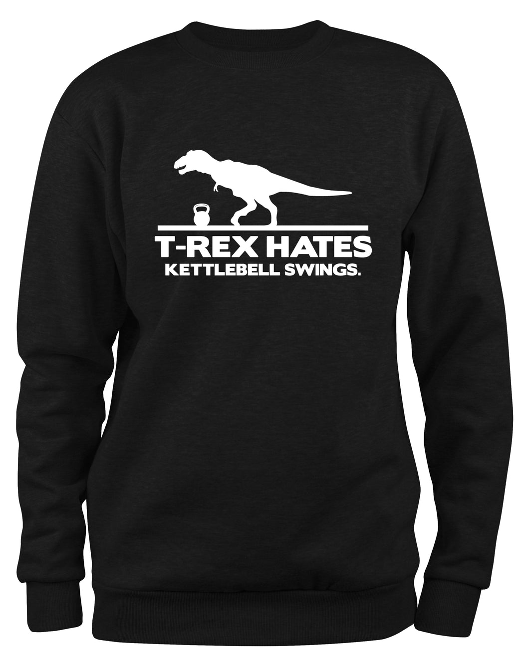 Styletex23 Sweatshirt T-Rex Hates Kettlebell Swings, schwarz XXL