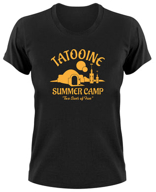 Styletex23 T-Shirt Damen Visit Tatooine Summer Camp Two Suns of Fun