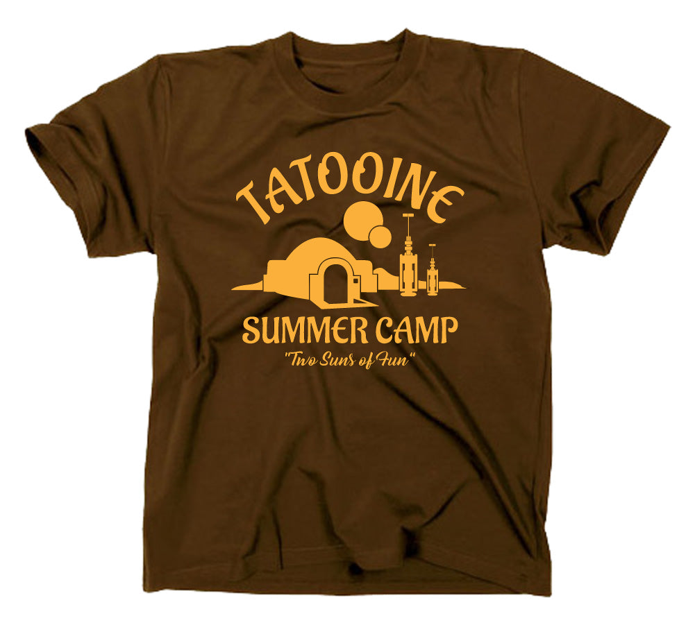 Styletex23 T-Shirt Herren Tatooine Summer Camp Two Suns of Fun, braun, XXL