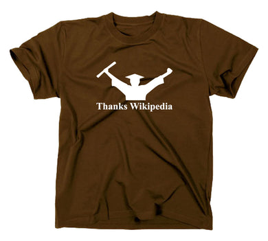 Styletex23 T-Shirt Herren Thanks Wikipedia Abschluss Diplom Fun, braun, XXL