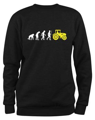 Styletex23 Sweatshirt Traktor Trecker Fun Evolution Of Man, schwarz XXL