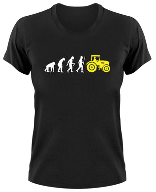 Styletex23 T-Shirt Damen Traktor Trecker Fun Evolution of Man