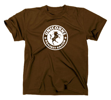 Styletex23 T-Shirt Herren Unicorns Against Racism Fun, braun, XXL