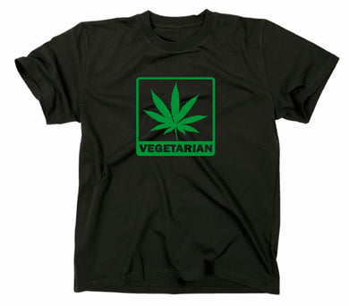 Styletex23 T-Shirt Herren Vegetarier Fun Cannabis, Schwarz, XXL