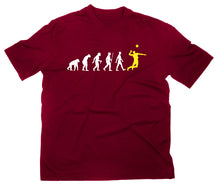 Lade das Bild in den Galerie-Viewer, Styletex23 T-Shirt Herren Volleyball Fun Evolution of Man, maroon, XXL
