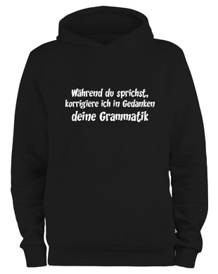 Styletex23 Kapuzenpullover Während du sprichst, Grammatik, schwarz XXL