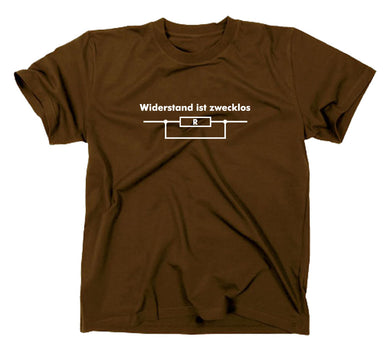 Styletex23 T-Shirt Herren Widerstand ist zwecklos Fun, braun, XXL