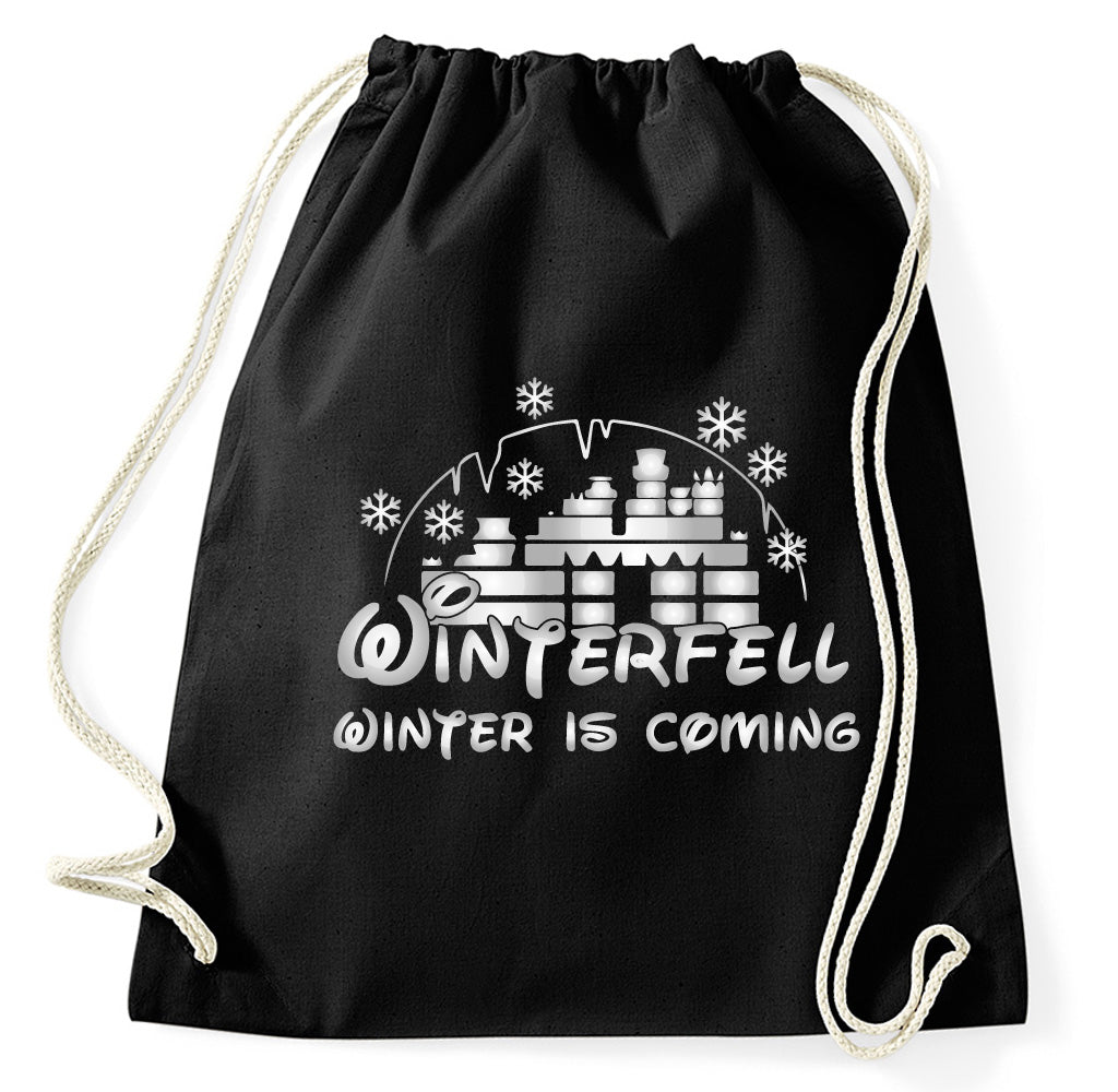 Winterfell Winter is Coming Fan Fun Logo GOT Turnbeutel, schwarz