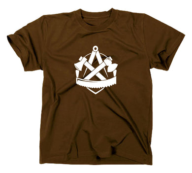 Styletex23 T-Shirt Herren Zimmerer Handwerk Zunft Logo, braun, XXL